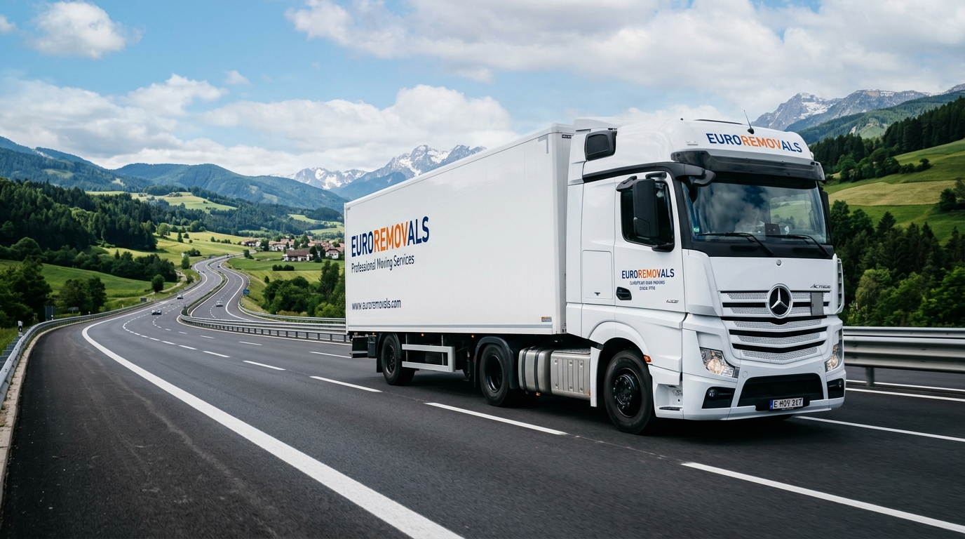 Removal truck on European highway